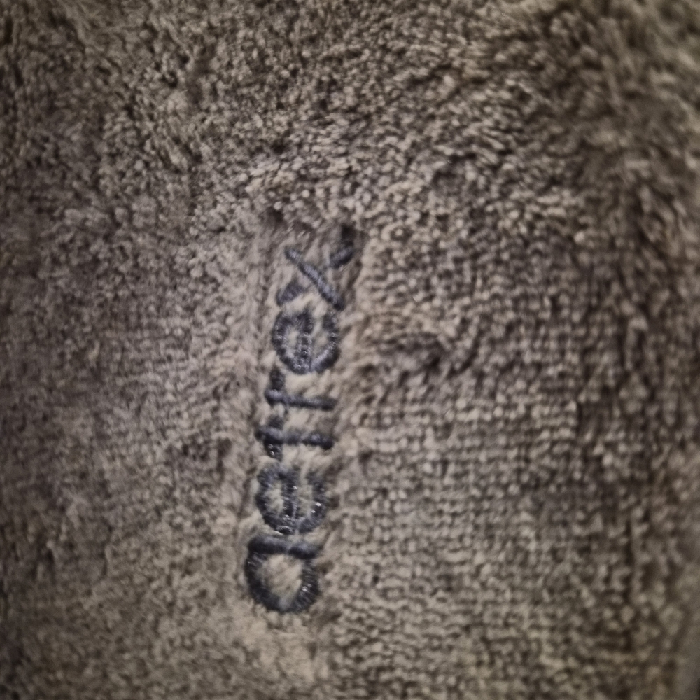 Aetrex Plush Crisscross Slide Slippers in Taupe - Picture 7 of 8